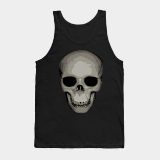 Human Cranium Vector Halloween Gothic Art Tank Top